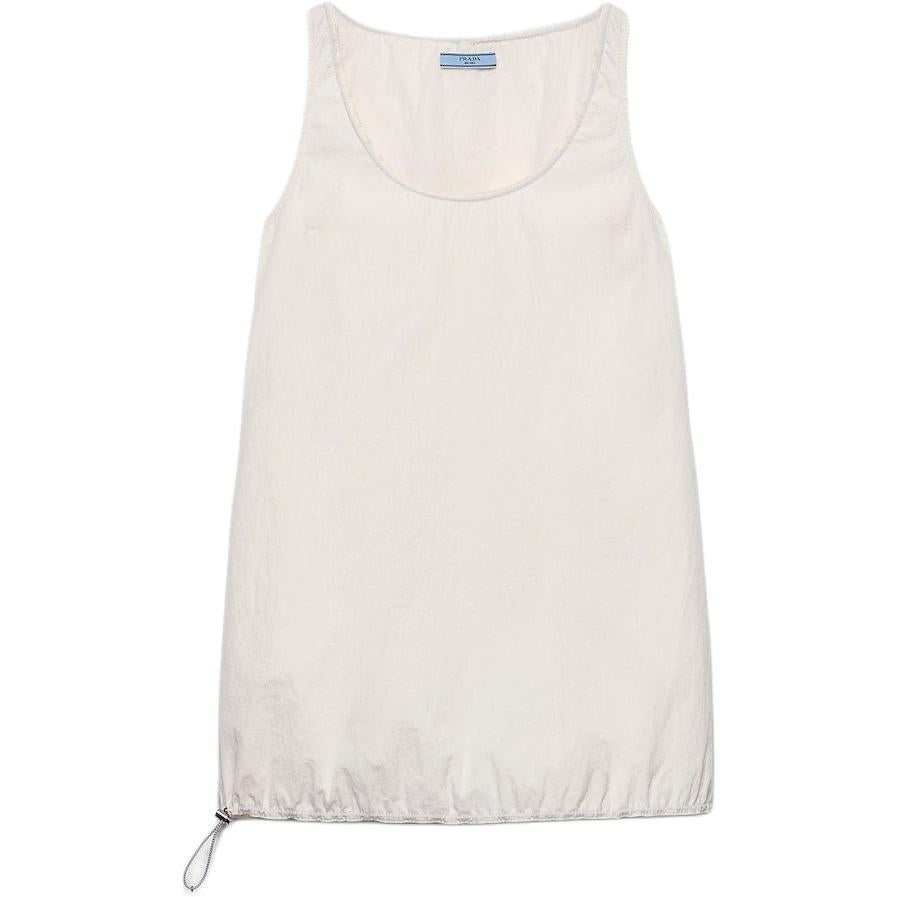 PRADA SS25 Spring Summer Women's Apparel Collection Sleeveless Dress Women's White