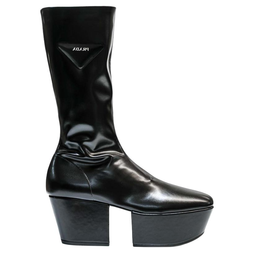 PRADA Knee-High Boots 7cm Women's Black
