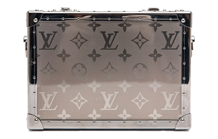 LOUIS VUITTON Clutch Box Monogram Titanium Silver