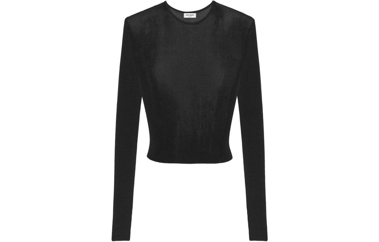 SAINT LAURENT Round neck Fine knit Top