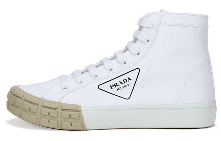 PRADA Canvas Shoes Men High Top White