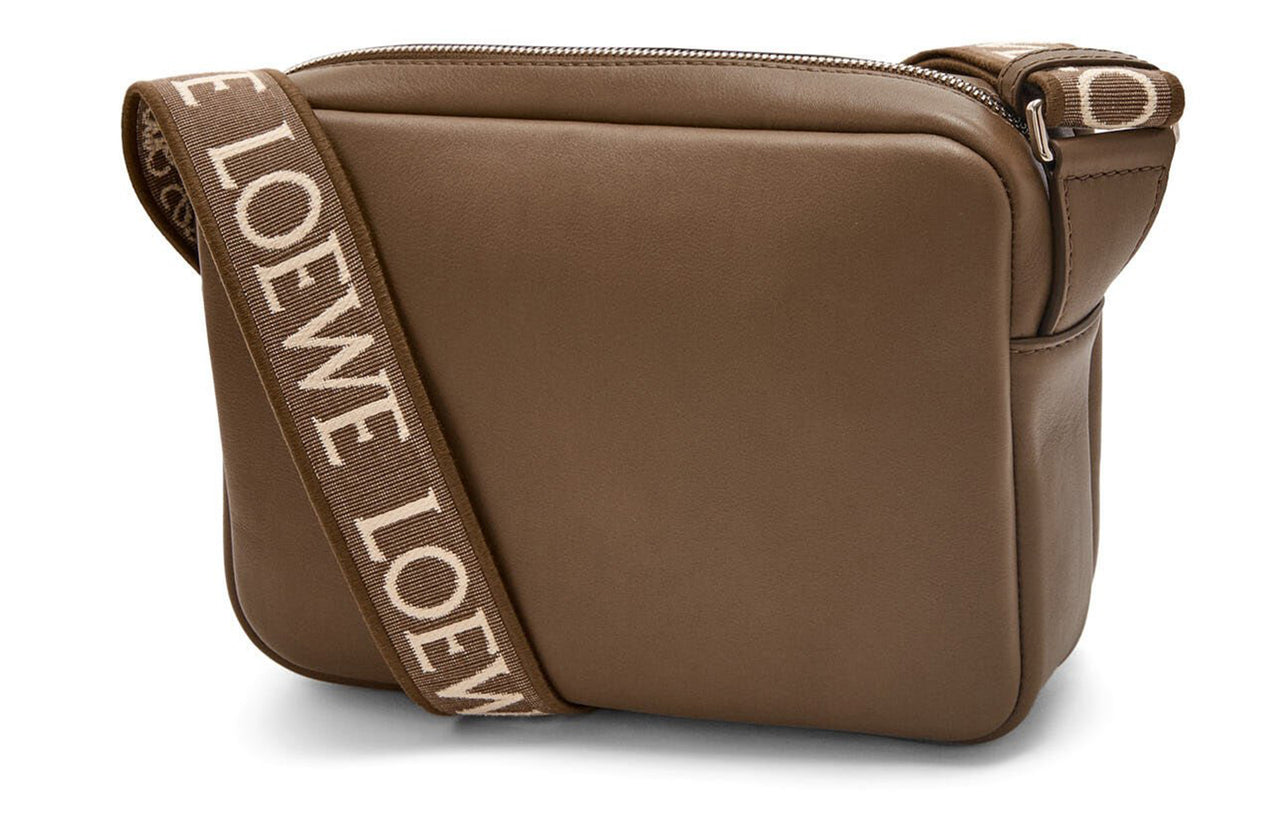 LOEWE Soft Smooth Calfskin With Jacquard Messenger Bag, Shoulder Bag, Crossbody Bag Extra Small Men's Winter Brown