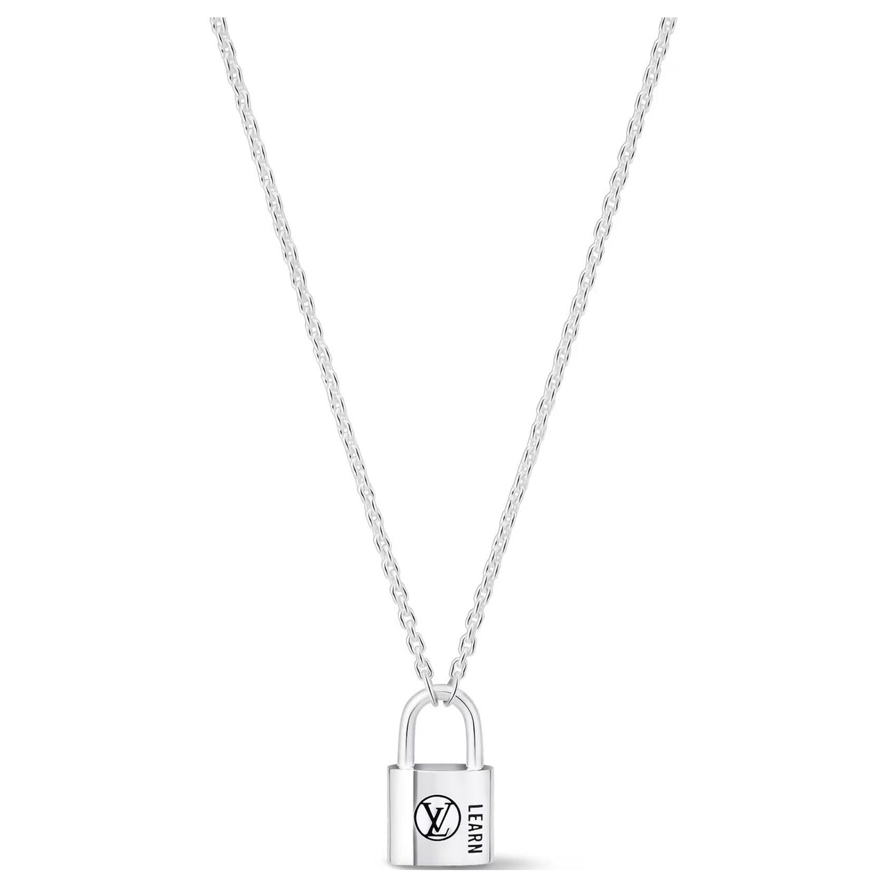 LOUIS VUITTON SiLOUIS VUITTONer Lockit Pendant Sterling SiLOUIS VUITTONer Black Laquered