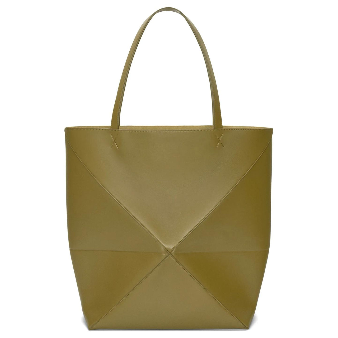 LOEWE Shiny Cow Leather Tote Bag, Shopping Bag, Shoulder Bag, Handbag Extra Large Men's Olive