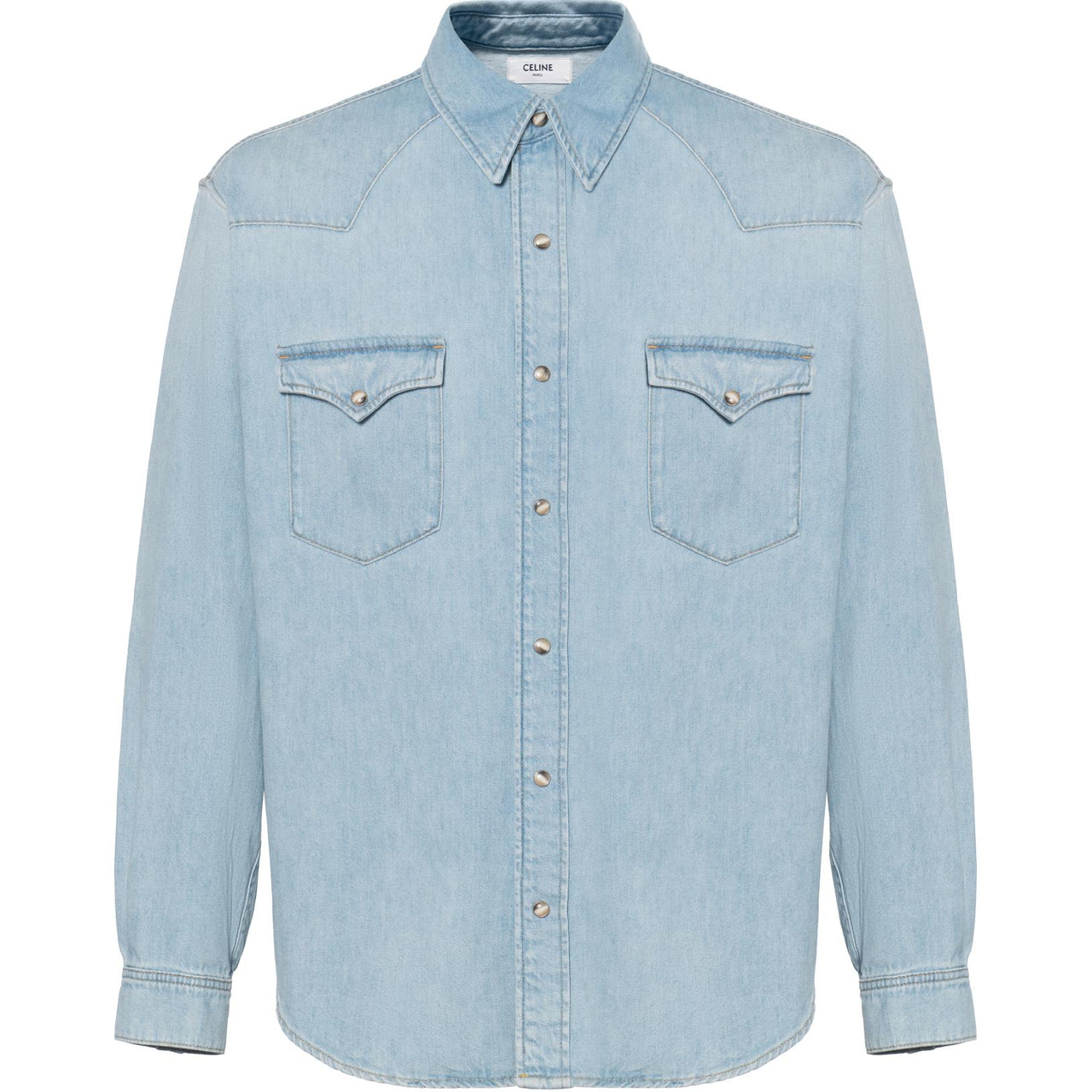 CELINE Buttoned Denim Long Sleeved Shirt