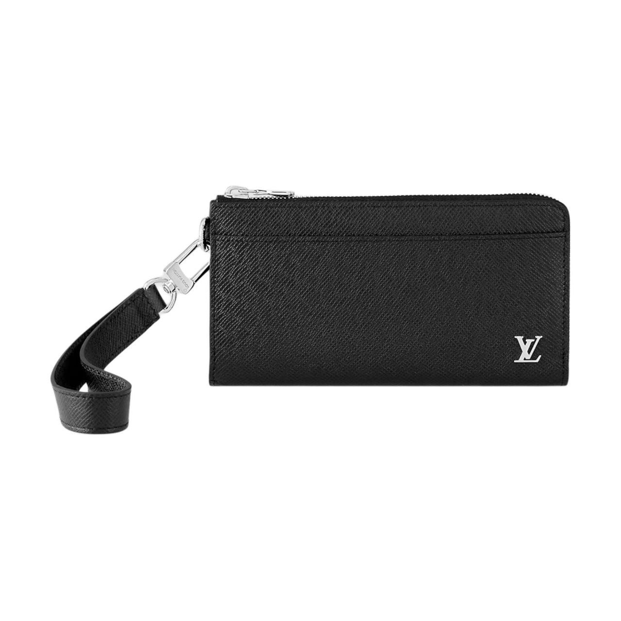 LOUIS VUITTON Zippy Coniferous Forest Leather Portable Clutch Wallet Men's Black