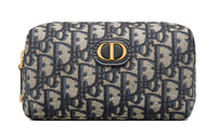 DIOR 30 Montaigne Oblique Printed Fabric Clutch Women's Blue
