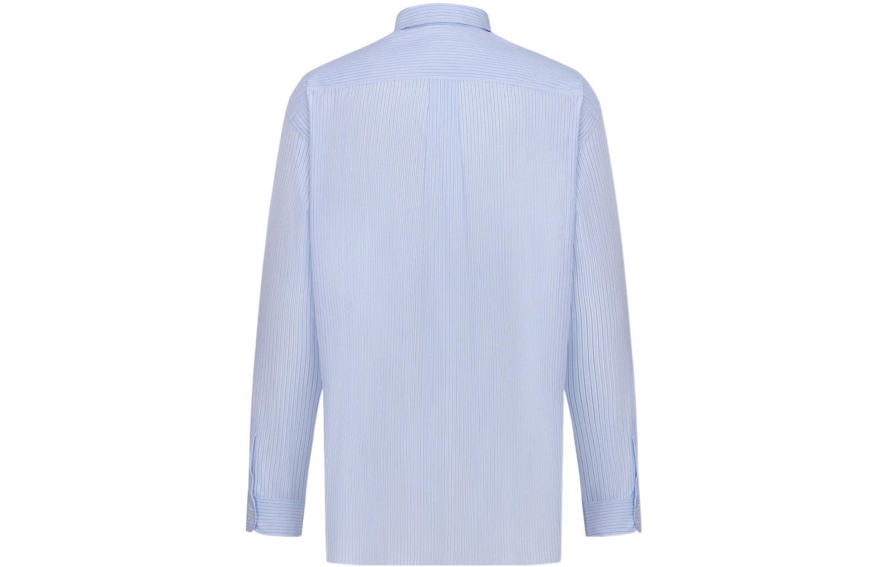 DIOR SS22 Shirt Men's White Blue Stripes