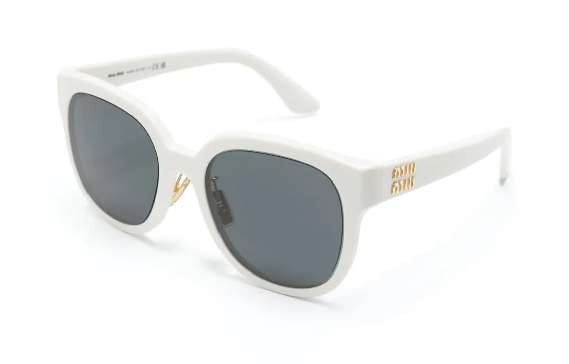 MIU MIU Logo-plaque Round-frame Sunglasses