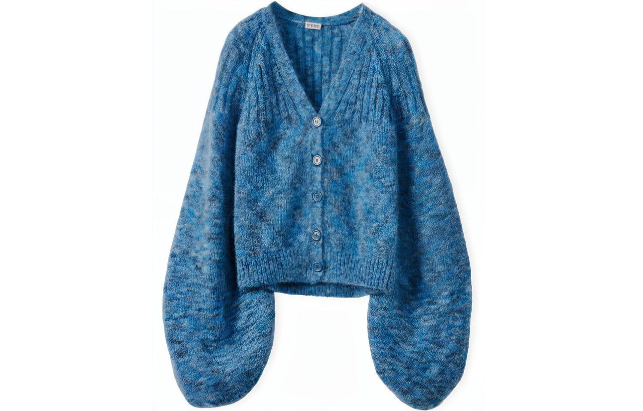 LOEWE Balloon Sleeve Cardigan 'Blue Multitone'