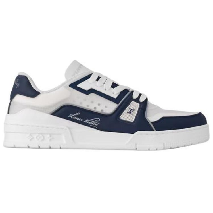 LOUIS VUITTON Trainer Low-Top Skateboard Shoes Unisex Blue White 37th America's Cup Limited Collaboration Edition