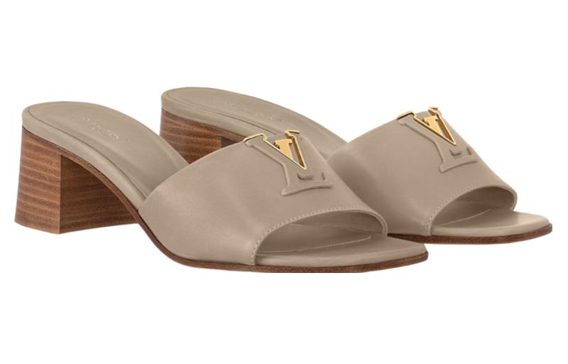 LOUIS VUITTON Capri Slide Slippers Women's Khaki