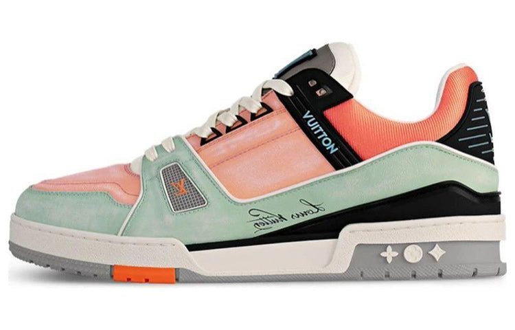 LOUIS VUITTON Trainer Low Top Skateboard Shoes Unisex Pink Green Black