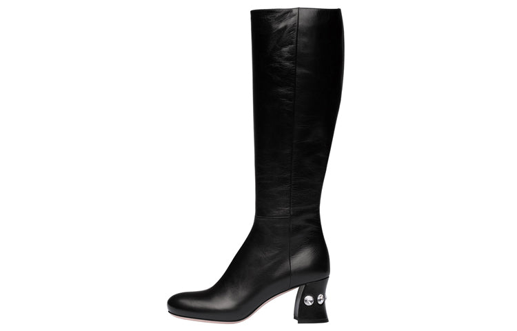 MIU MIU Knee high Boots 6.5cm Women's Black