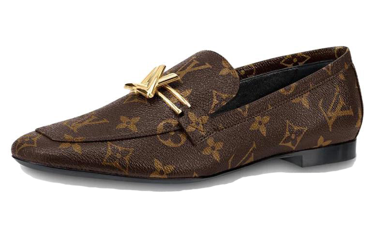 LOUIS VUITTON Upper Case Flat Shoes Women's Brown