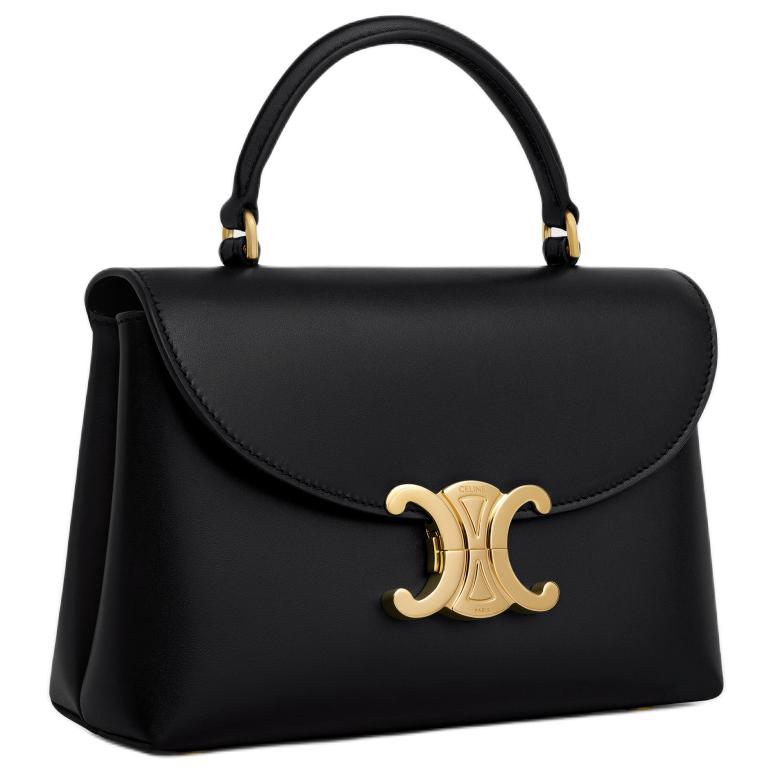 CELINE Cow Leather Shoulder Bag, Crossbody Bag, Handbag Women's Black