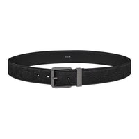 DIOR Calfskin Leather Belts Men's Black Width 3.5CM