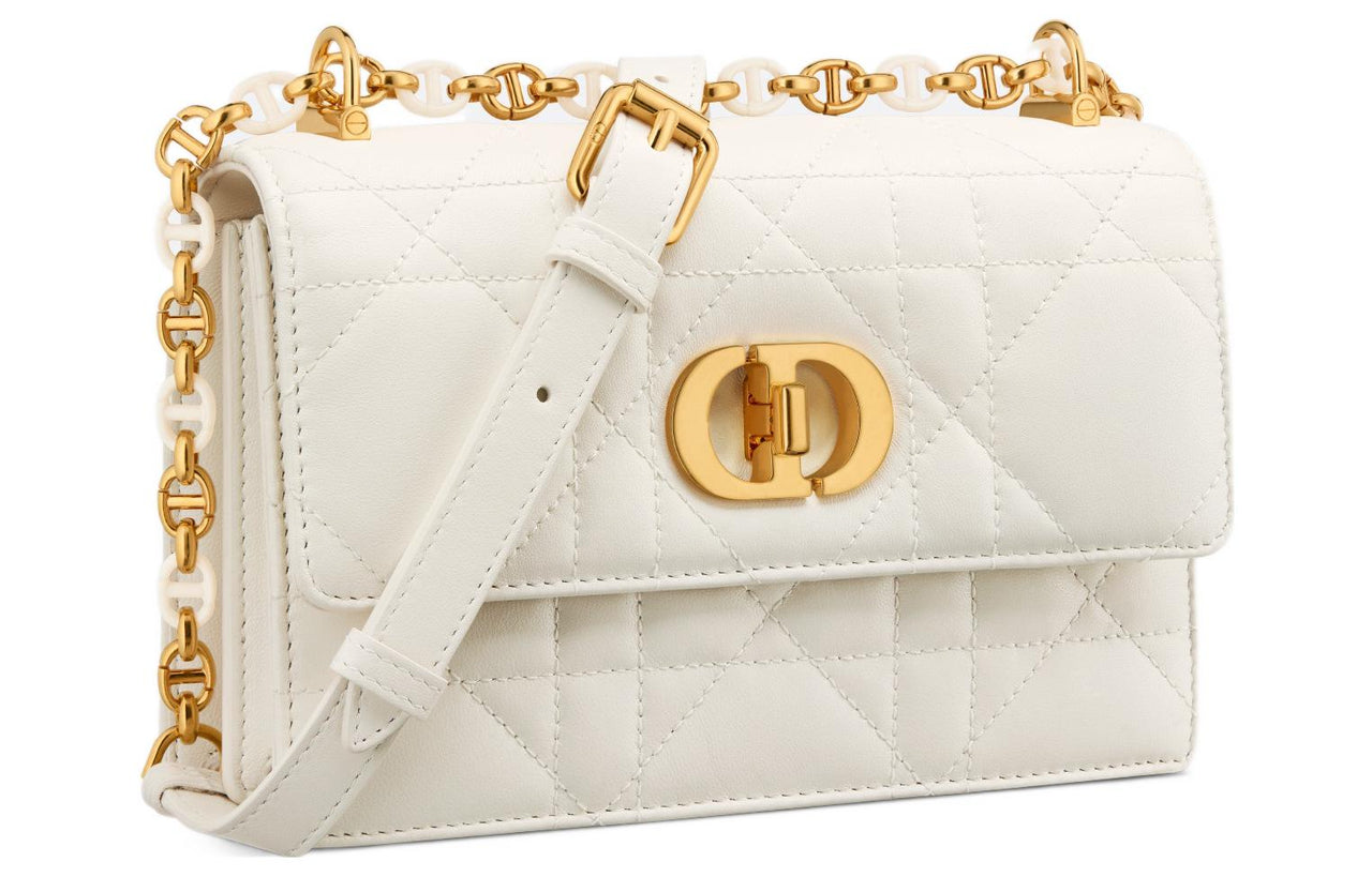 DIOR Sheepskin Crossbody Bag Shoulder Bag Women's Milk White