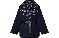LOUIS VUITTON Flap Pocket Hooded Wrap Coat