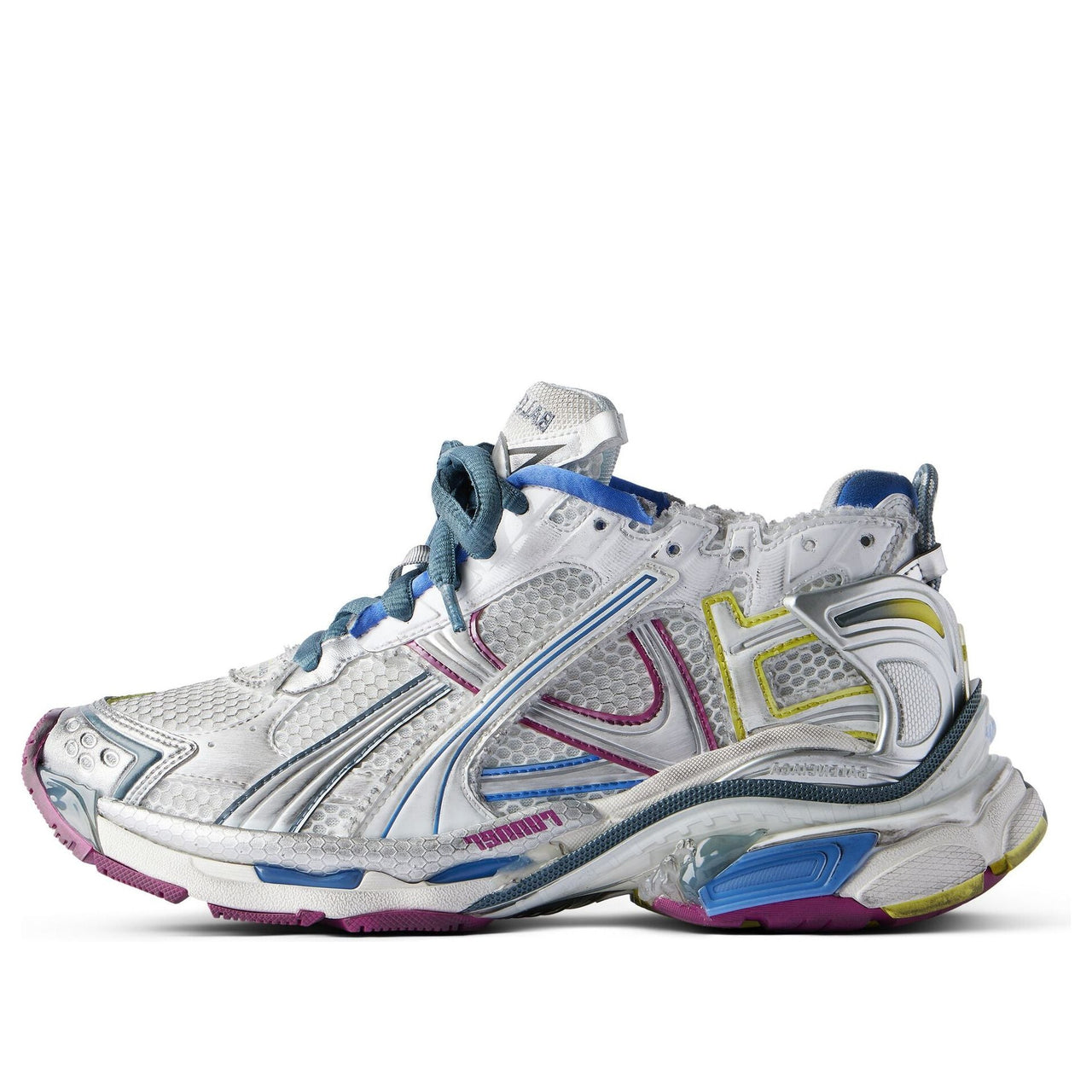 (WMNS) Balenciaga Runner Sneaker 'White Blue Purple' 772767W3RMU9547