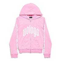 (WMNS) Balenciaga Nologo Zip-up Hoodie Small Fit 'Light Pink White' 788243TQVK55708
