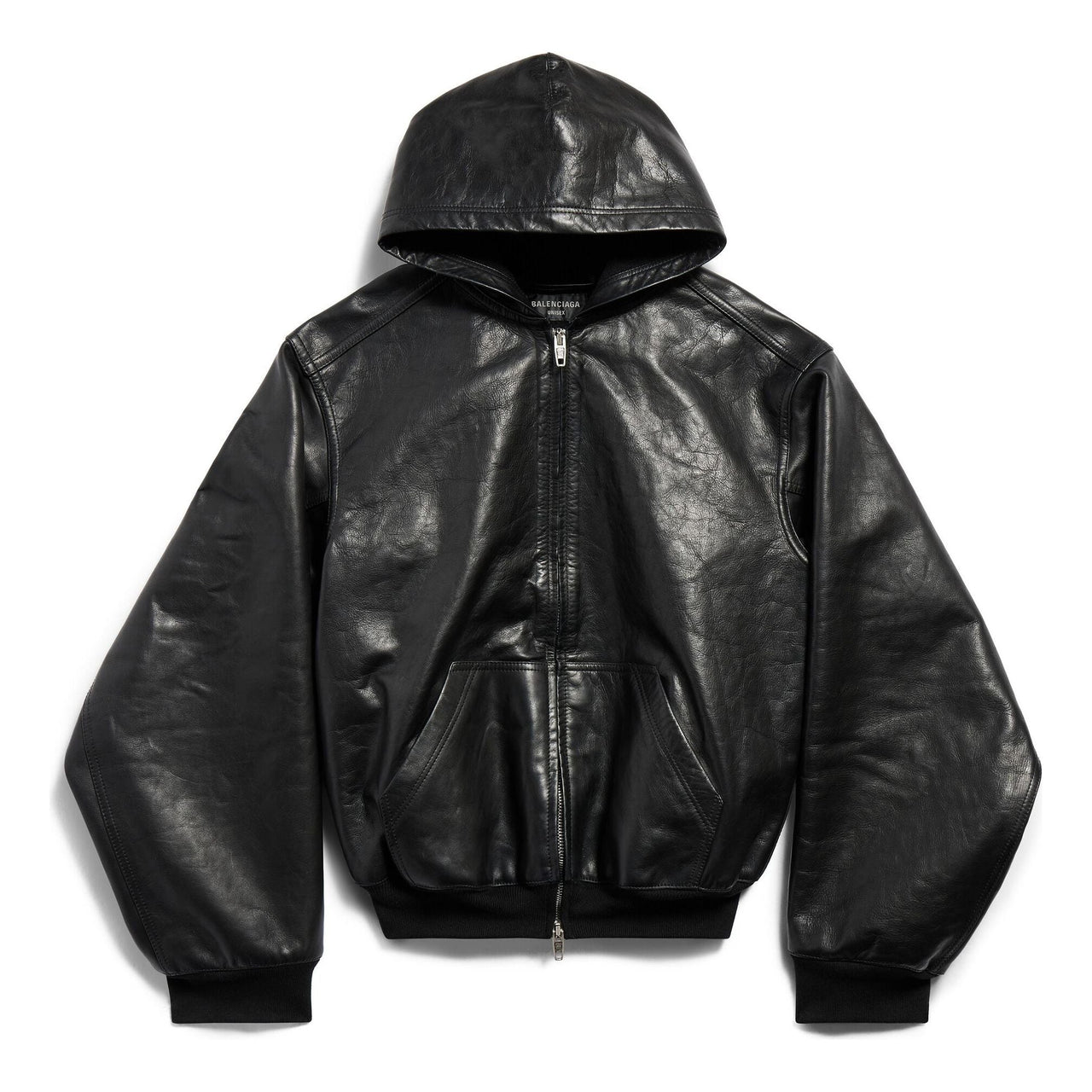 (WMNS) Balenciaga Lined Zip-up Hoodie Large Fit 'Black' 790311TQS141000