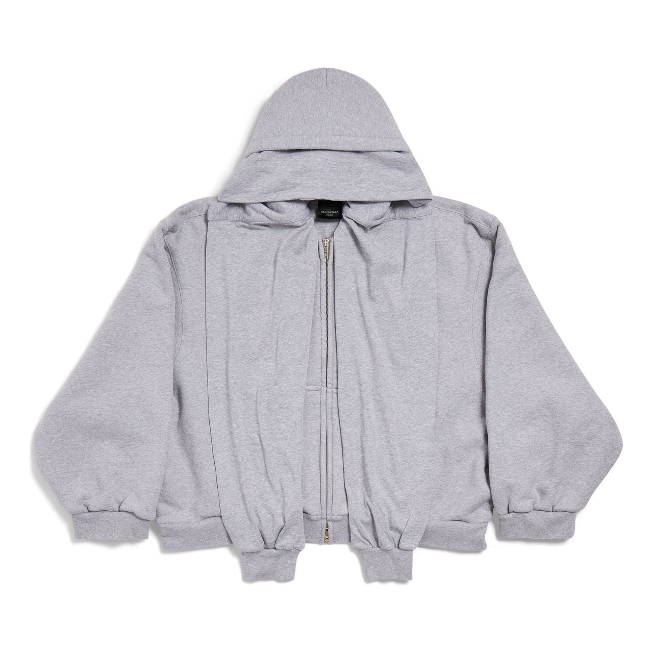 Balenciaga Incognito Boxy Zip-up Hoodie Large Fit 'Grey' 799463TQVX11300