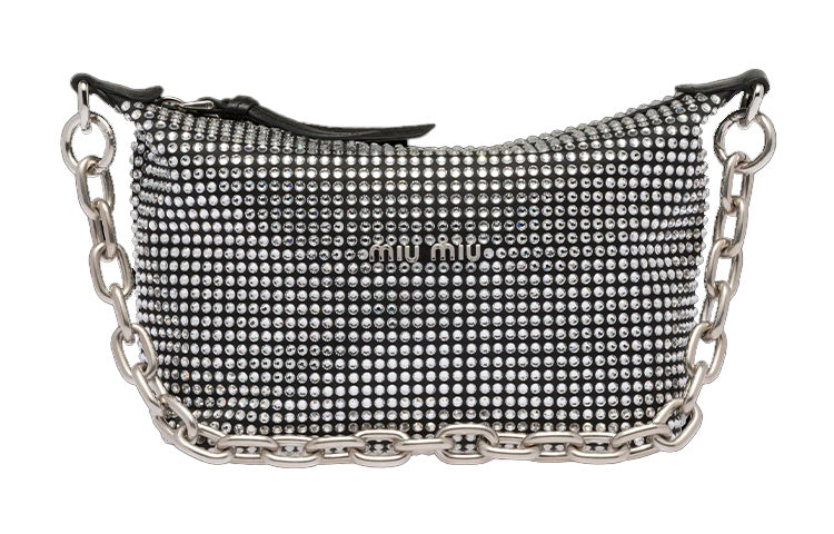 MIU MIU Satin One Shoulder Handbags Women's Black