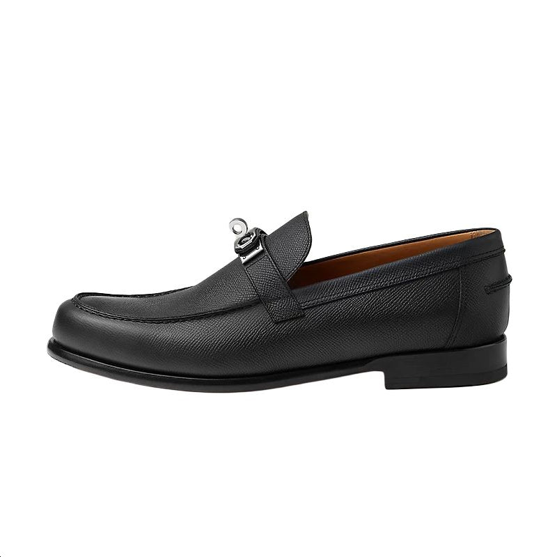 HERMES Destin Loafers Men's Black