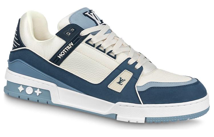 LOUIS VUITTON Trainer Low Top Skateboard Shoes Unisex Blue White
