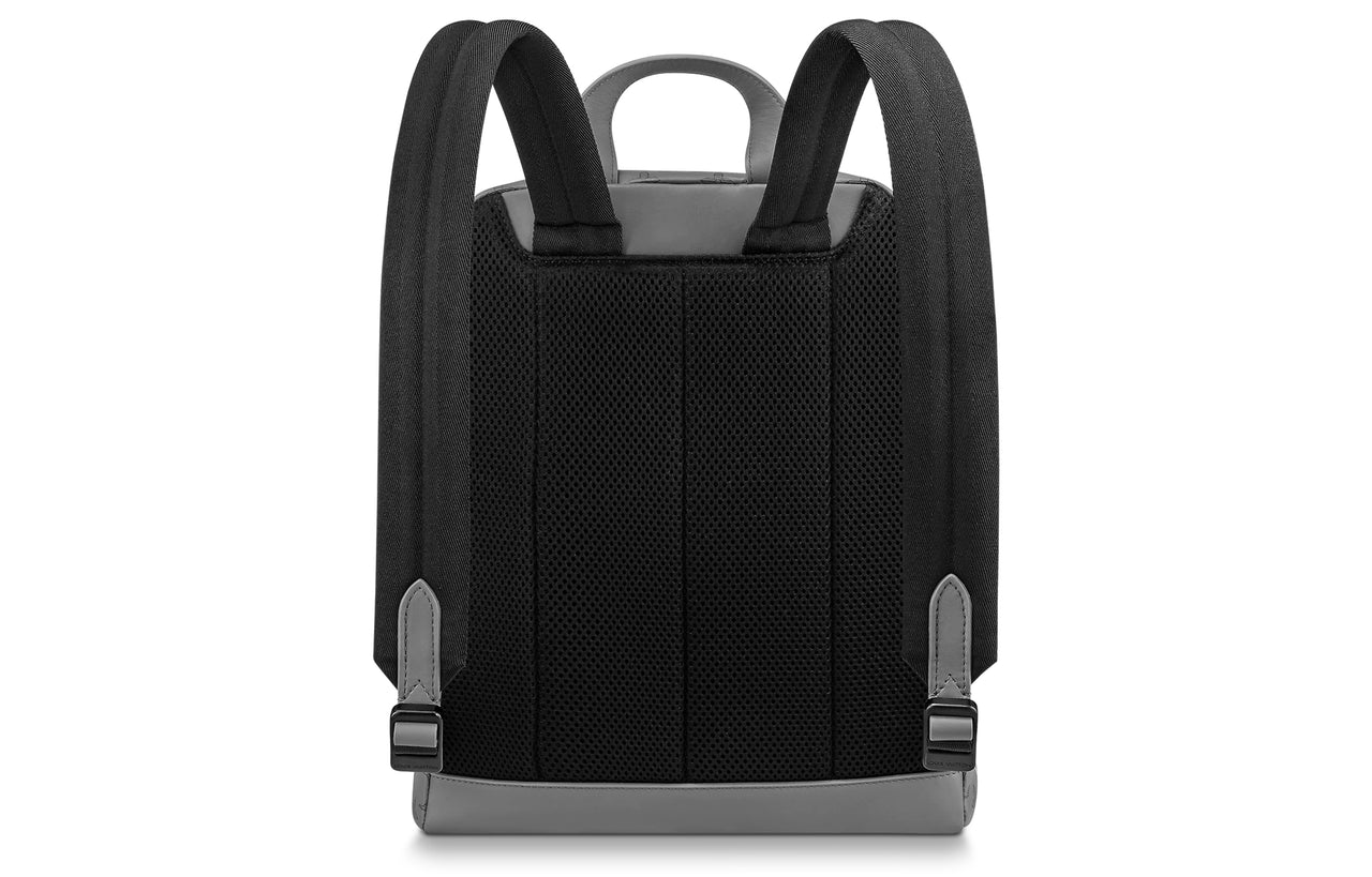 LOUIS VUITTON Monogram Shadow Cow Leather Backpack Men's Gray