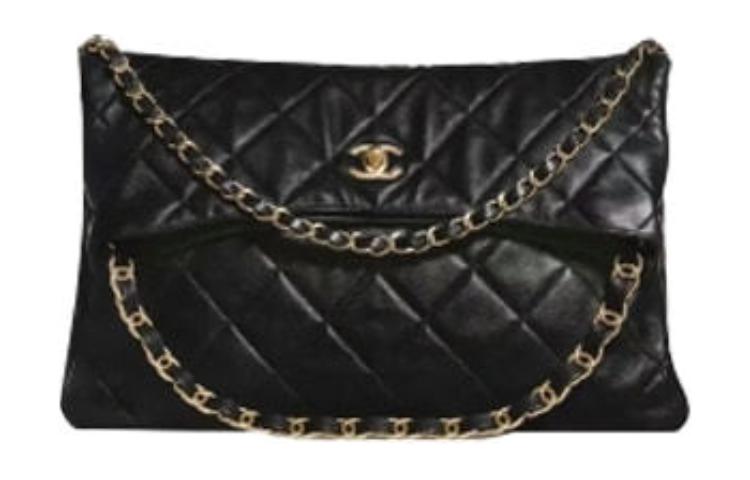 CHANEL Smooth Finish Lambskin Handbag, Shoulder Bag Women's Black