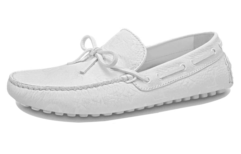 LOUIS VUITTON Arizona Moccasin Shoes 'White Logo Monogram'