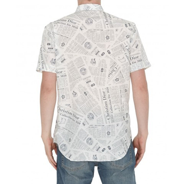 DIOR Short Sleeve Newspaper Print
