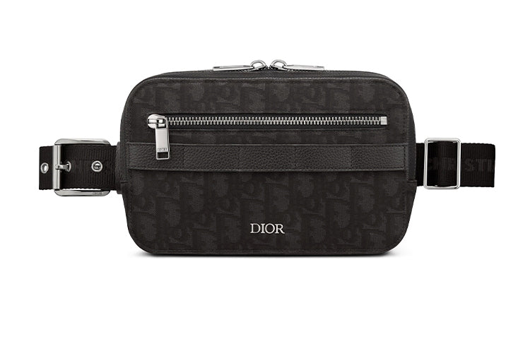 DIOR Cow Leather Shoulder Bag Crossbody Bag Fanny Pack Men's Black
