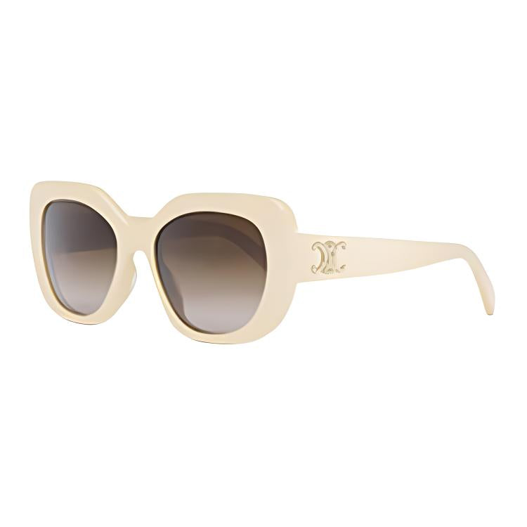 CELINE Irregular Shape Sunglasses Women's Beige