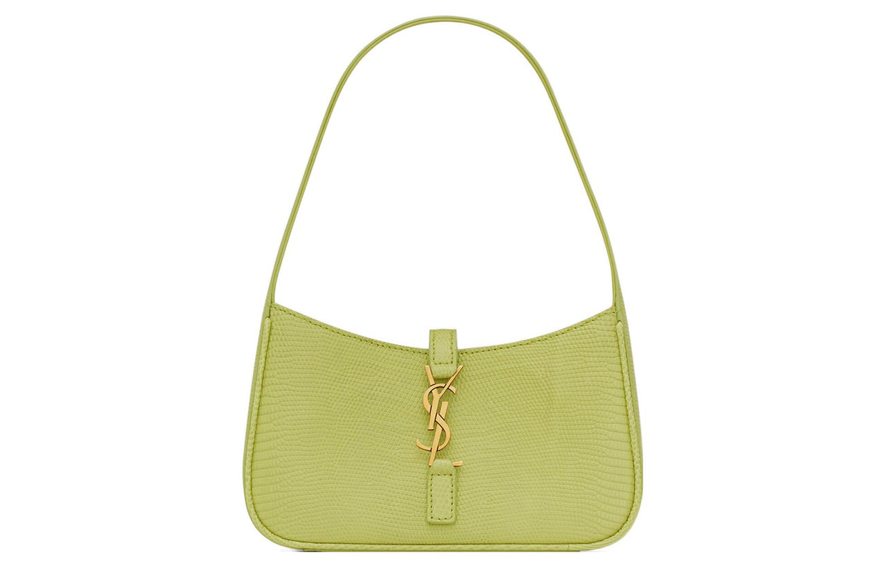 SAINT LAURENT LE5A7 Lizard Skin Hobo Bag, Shoulder Bag, Handbag Women's Grass Green