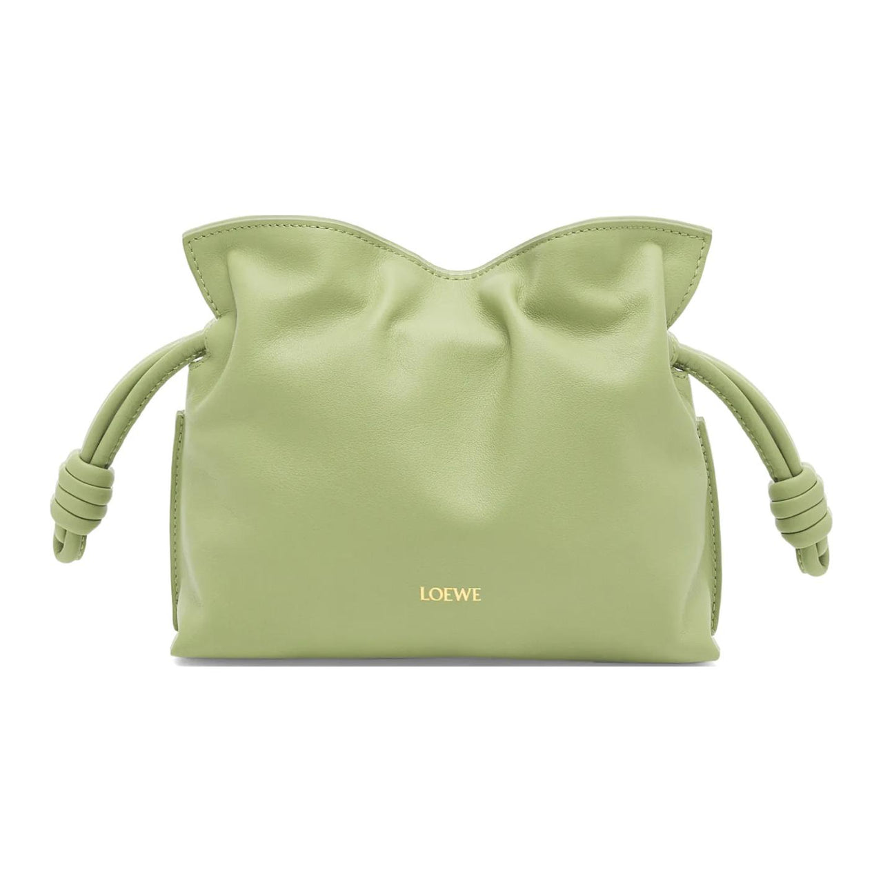 LOEWE Flamenco Nappa Cow Leather One Shoulder Crossbody Clutch Mini Women's Light Pear