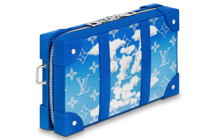 LOUIS VUITTON Soft Trunk Wallet 6 Card Slot Clouds Monogram Blue