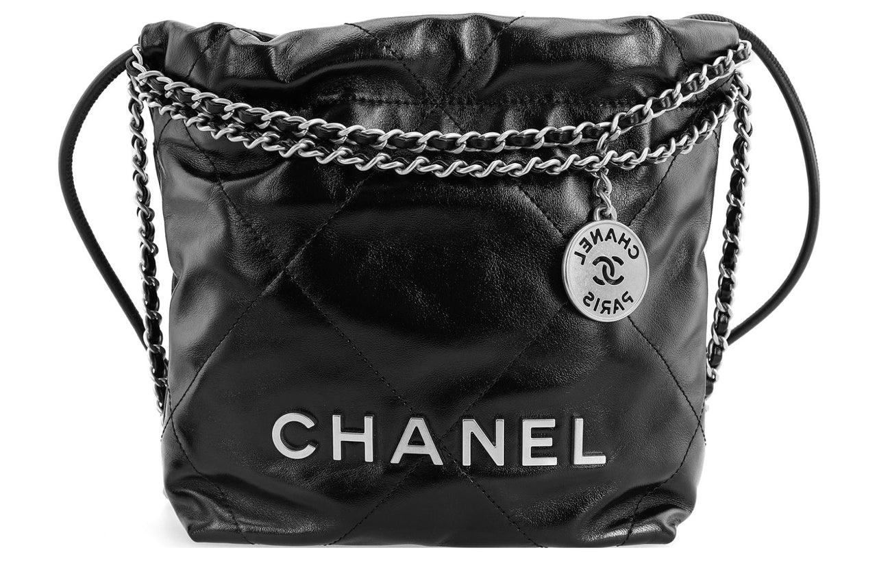 CHANEL Calfskin Bucket Bags Crossbody Bag Shoulder Bag Mini Women's Black
