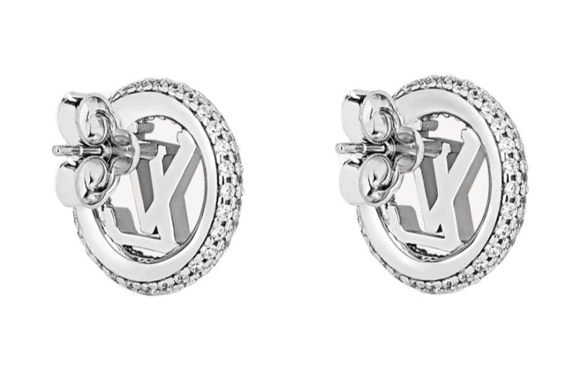 LOUIS VUITTON Stud Earrings Women's Silver