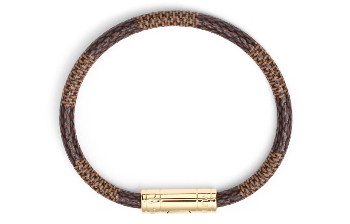 LOUIS VUITTON Canvas Metal Bangles Women's Brown Gold