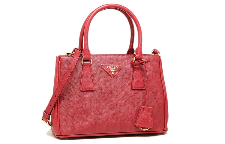 PRADA Leather Single Portable Shoulder Bag Regular Women's Red