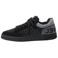 CHANEL Stylish Skateboarding Shoes Women's Black & Gray Patchwork