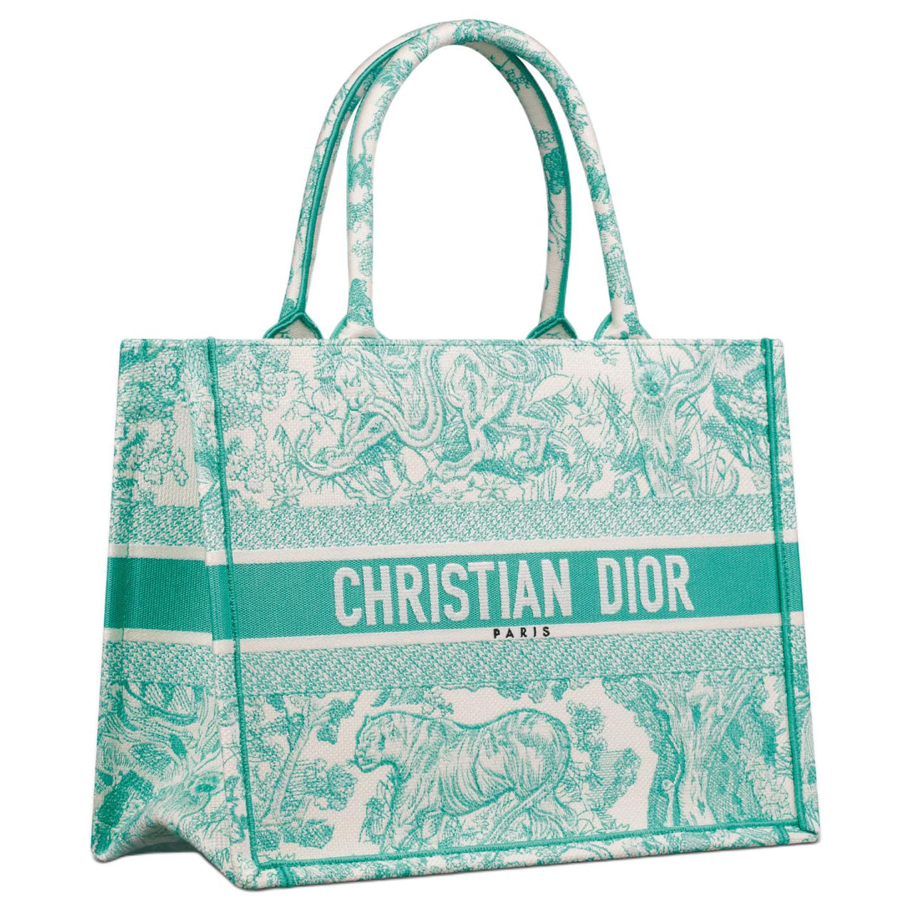 DIOR BookToteDIORIVIERA Embroidery Totes Handbags Medium Size Women's Mint Green