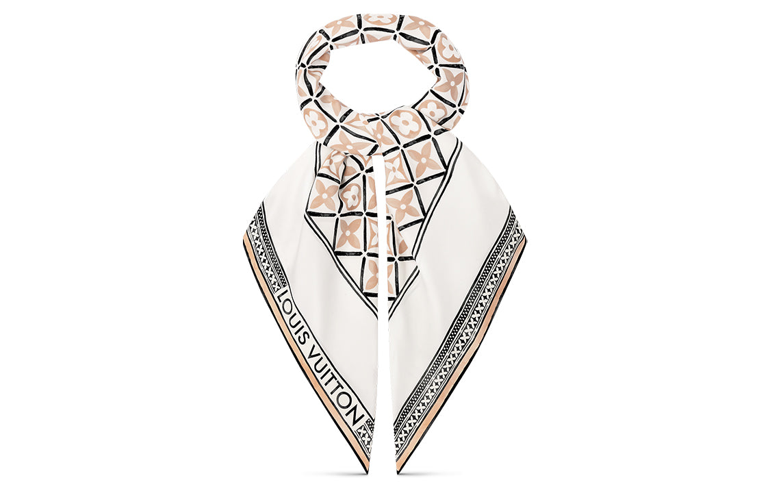 LOUIS VUITTON Silk Scarves Women's Ecru