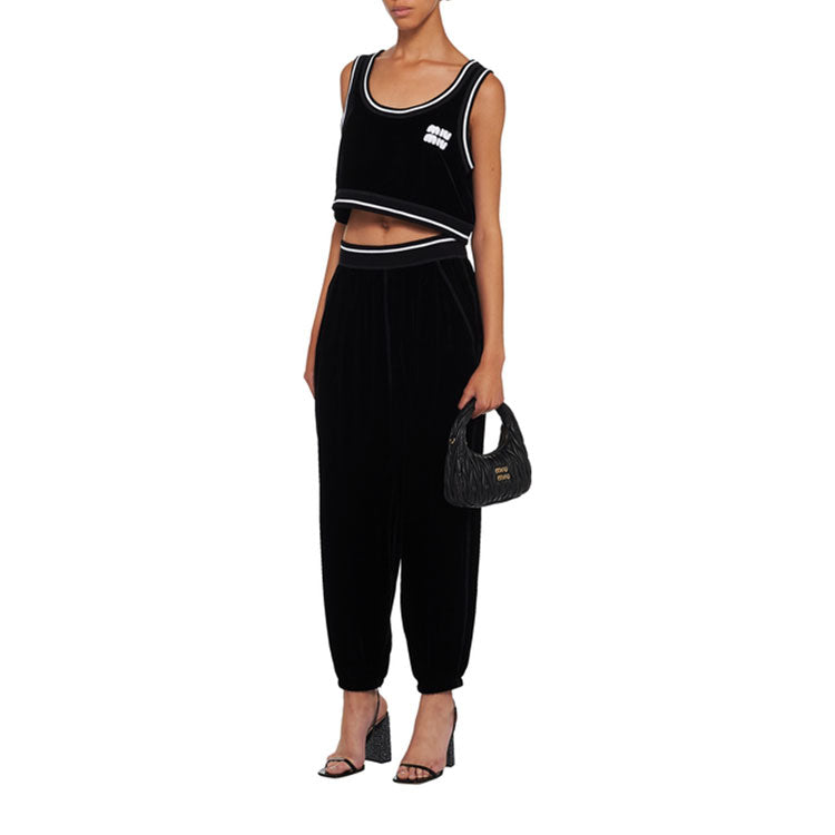 MIU MIU SS23 Knitted Sweatpants Women's Black