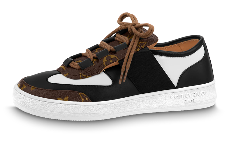 LOUIS VUITTON Low Top Stylish Skateboarding Shoes Women's Black White Brown