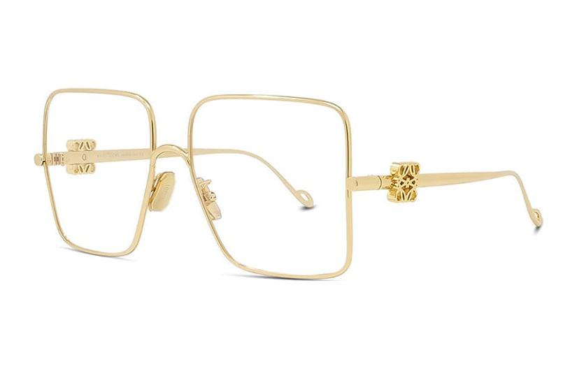 LOEWE Metal Square Eyeglass Frames Men's Gold