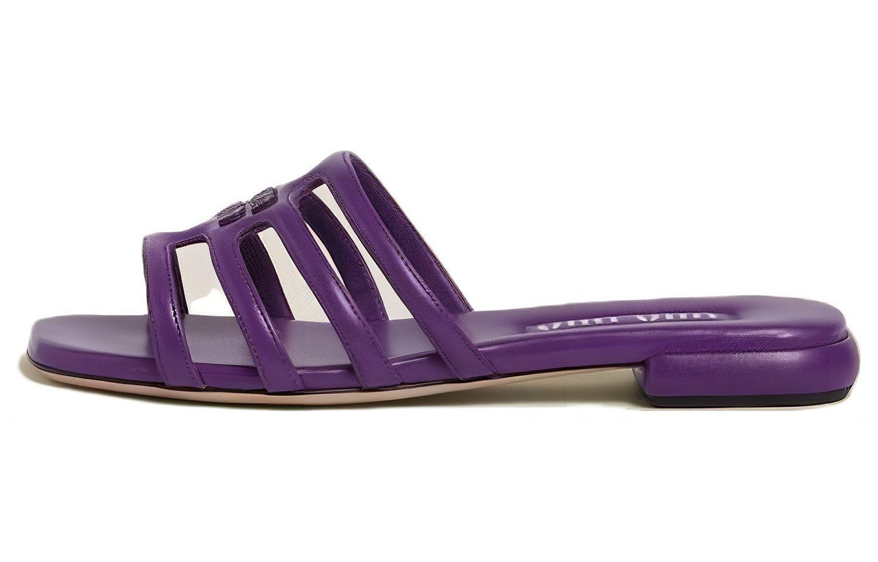 MIU MIU Slide Slippers Women's Purple